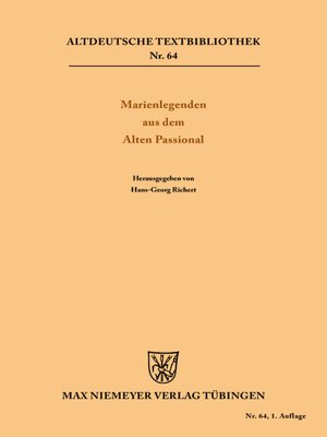 cover image of Marienlegenden aus dem Alten Passional